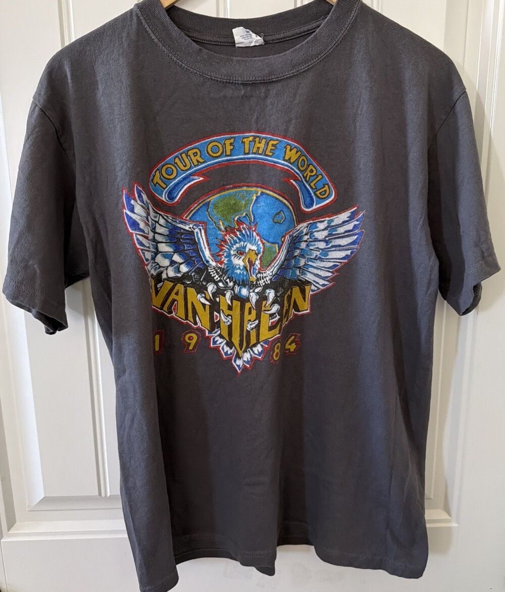 Van Halen 1984 Tour of the World Men's Gray Short Sleeve T-Shirt